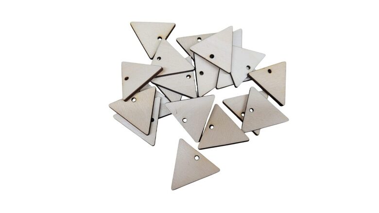 Trijstūru koka sagataves | 30gab. |  37x33x3mm