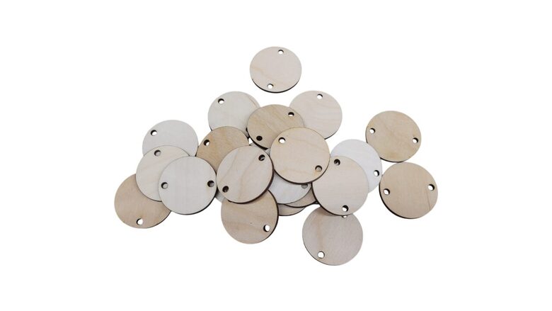 Koka apļi ar caurumiem | 40mm | 20 gab.