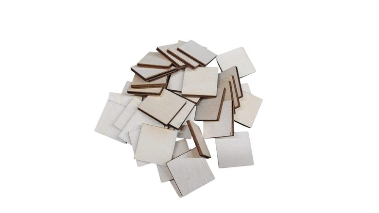 Koka kvadrāti | 30x30x3mm | 50 gab.