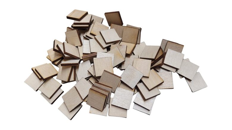 Koka kvadrāti | 18x18x3mm | 100 gab.