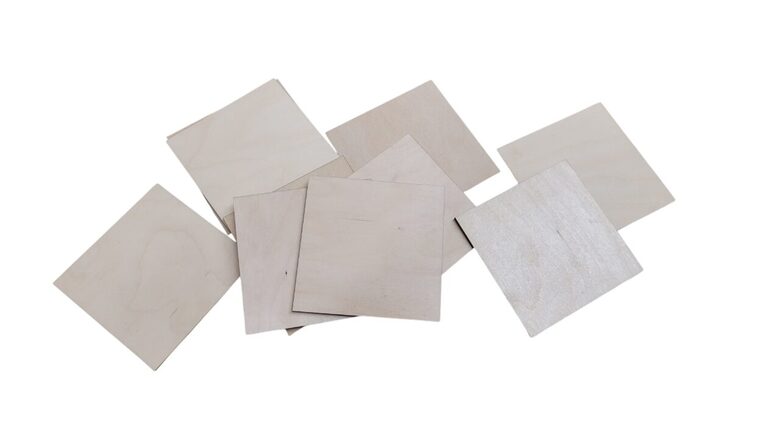 Koka kvadrāti | 100x100x3mm | 10 gab.