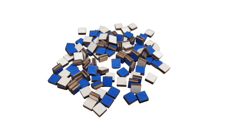 Zili koka kvadrāti pikseļu mākslai | 100 gab | 7x7x3mm