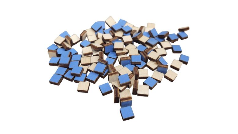Gaiši zili koka kvadrāti pikseļu mākslai | 100 gab | 7x7x3mm