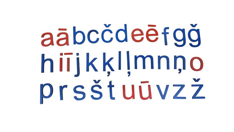 Lettisches Alphabet | Kleine Druckbuchstaben