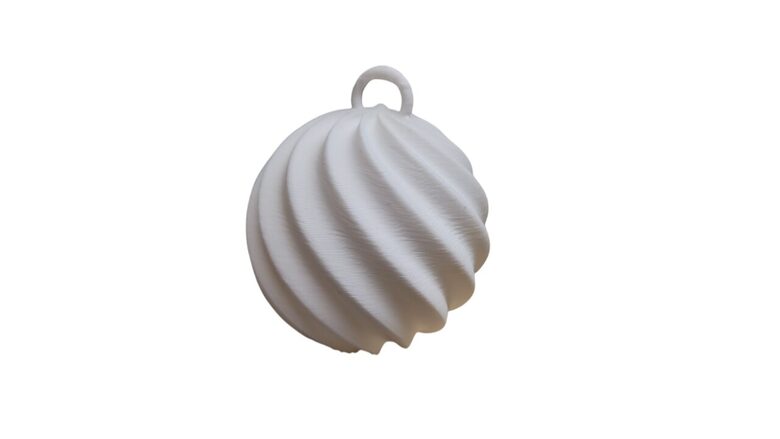 Ziemassvētku bumbulis | 42x50mm | Balta krāsa