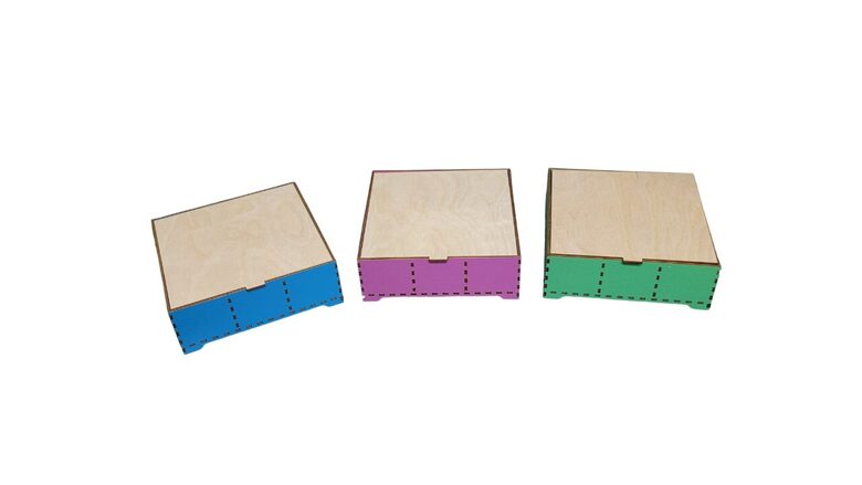 Krāsots koka organizators ar vāku | 175x175x60mm