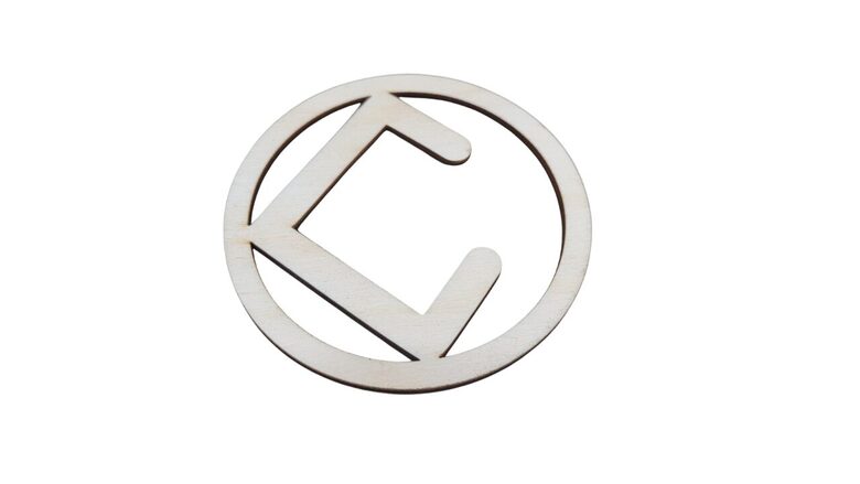 Latvju zīme no koka | Mēness zīme