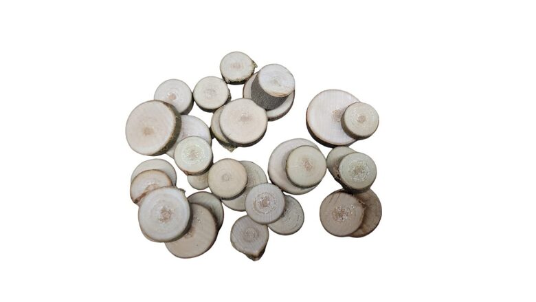 Mini koka ripiņas | 30gab | 5mm Biezums | 10-25mm Diametrs