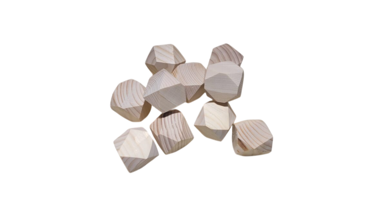 Balansējošie Koka Klucīši (10 gab.) | Egle, 40x40mm