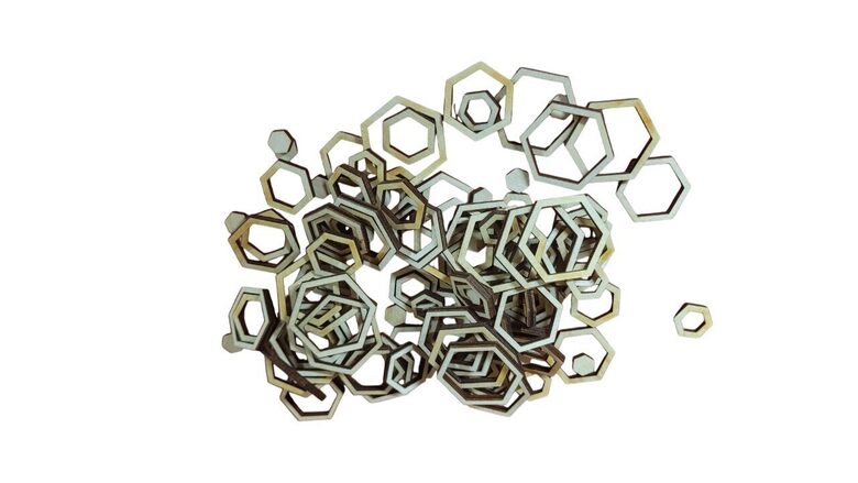 Koka sešstūru "Mix" (100gab.)