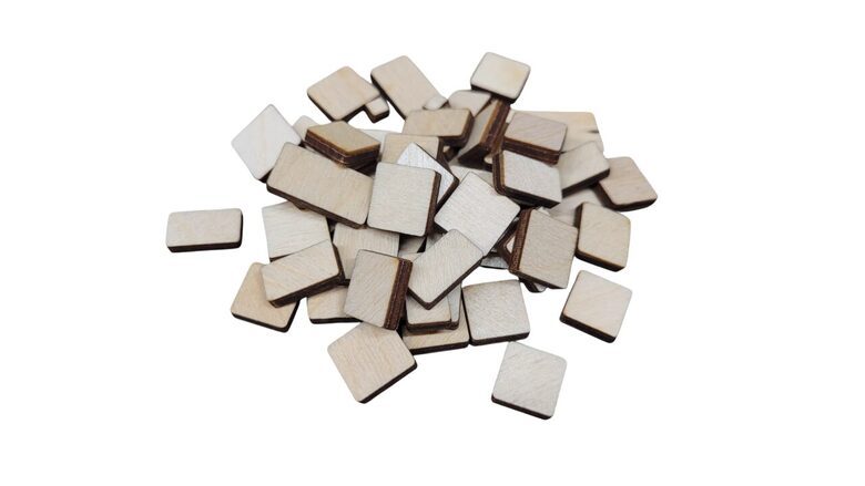 Koka kvadrāti un taisnstūri "Mix" 6-25mm (50gab)