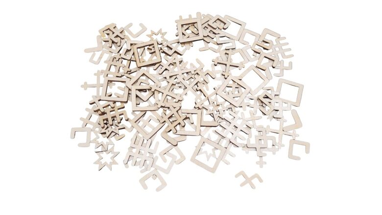 Koka Latvju zīmes "Mix" | 50 gab. | 30mm