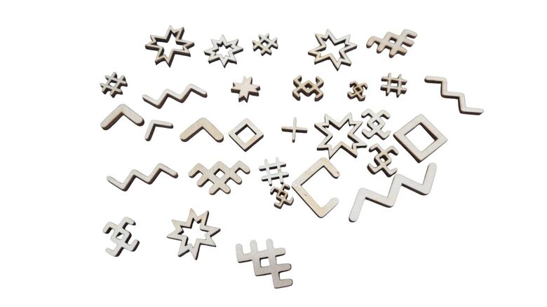 Mini Latvju koka zīmes "Mix" (30gab.)