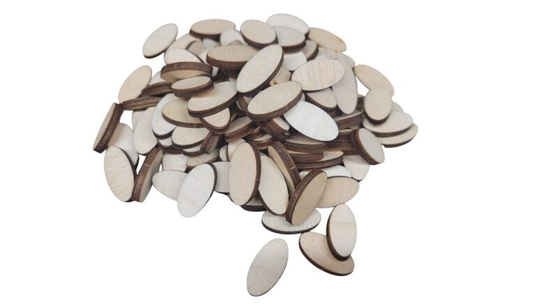 Ovālas koka figūriņas (100gab.)