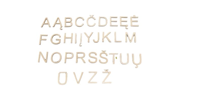 Litauisches Alphabet | Gedruckte Holzbuchstaben