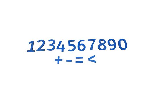 Koka cipari 0-9 | Zila krāsa | 50mm