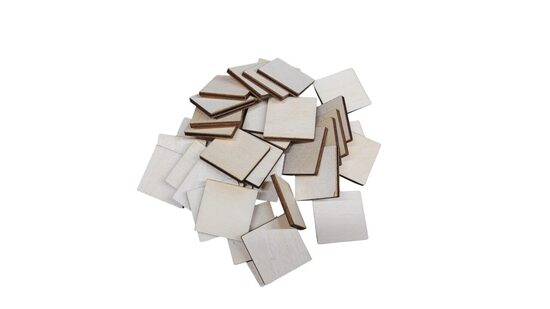 Koka kvadrāti | 30x30x3mm | 50 gab.