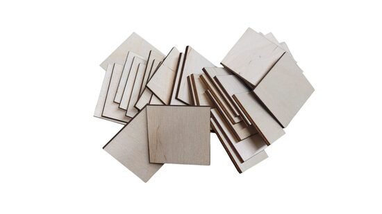 Koka kvadrāti | 50x50x3mm | 30 gab.