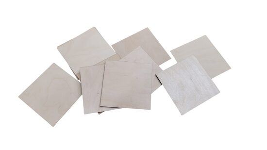 Koka kvadrāti | 100x100x3mm | 10 gab.