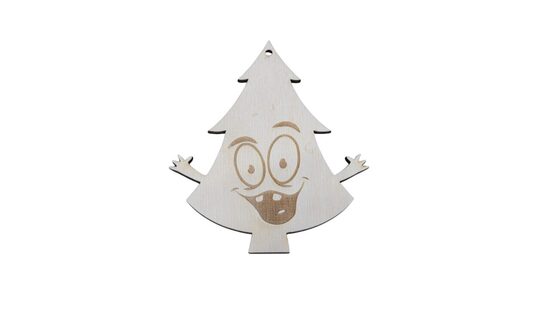 Ziemassvētku rotājums "Priecīgā eglīte" | 92x78x3mm