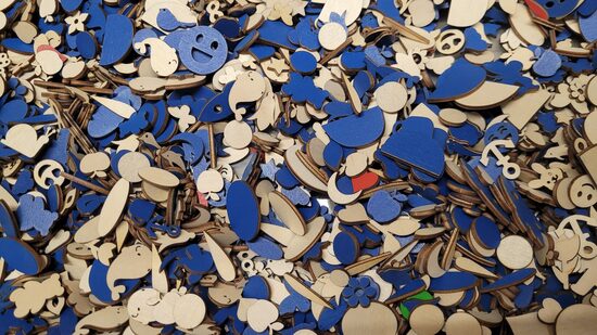 Atgriezumi "Mix" | 100gab. | Viena puse krāsota zila 