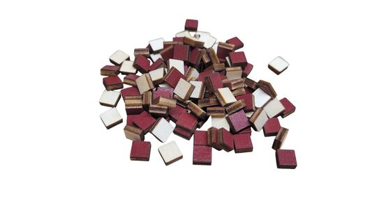 Bordo koka kvadrāti pikseļu mākslai | 100 gab | 7x7x3mm