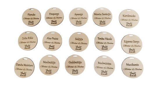 Kāzu amatu koka medaļas