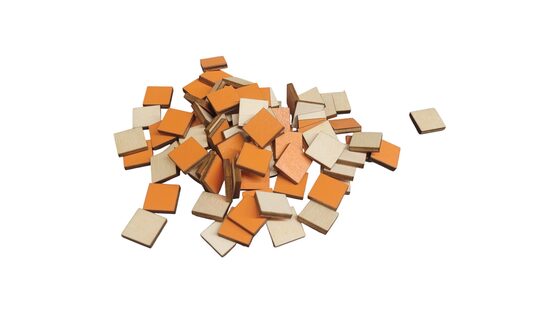 Oranži koka kvadrāti pikseļu mākslai | 100 gab | 14x14x3mm 