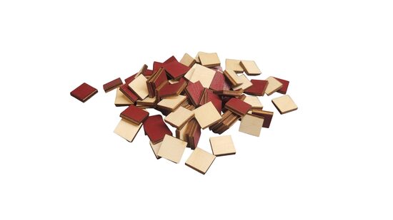 Bordo koka kvadrāti pikseļu mākslai | 100 gab | 14x14x3mm