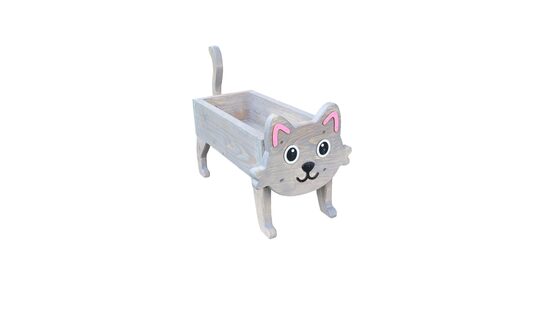 Bac à fleurs en bois « Chat »