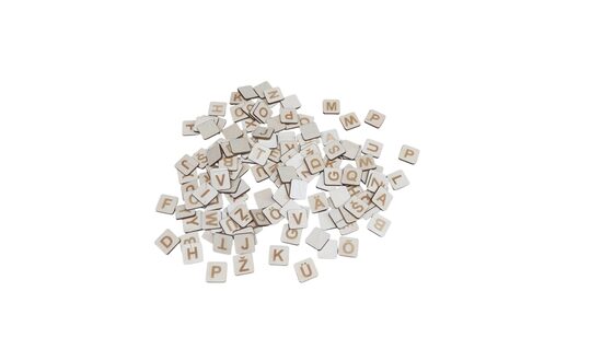 Grandes lettres imprimées en bois | 160 pcs | Alphabet estonien | 22x22x3 mm