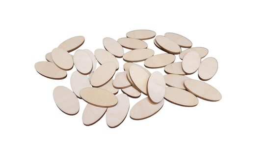 Ovaalsed puidust kujukesed | 40×20×3 mm | 50 tk