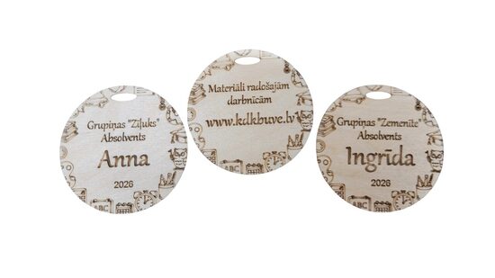 Koka Medaļa Ar Personalizētu Gravējumu