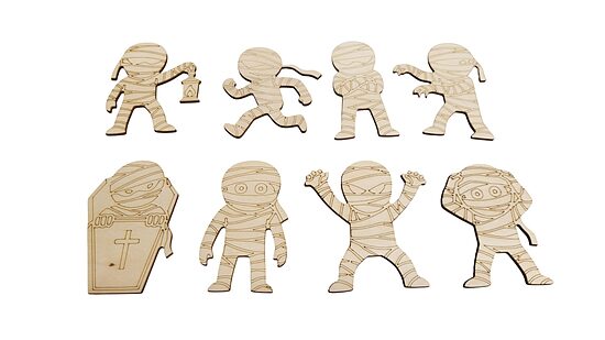 Momies en bois « Mix » | 5 pièces | 100 mm
