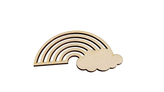 Wooden rainbow shape | 100x60x3mm