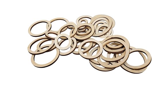 Wooden Rings "Mix" | 50 pcs. | 20–50mm