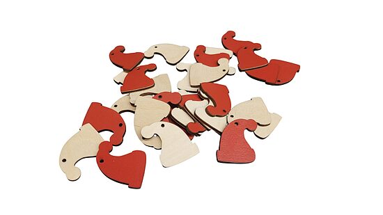 Wooden Christmas Hats | 30 pcs. | 35x35x3mm