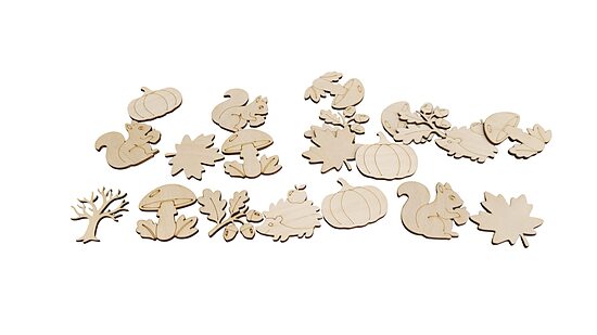 Autumn-Themed Figures "Mix" | 20 pcs. | 52x52x3mm