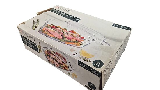 Stikla katls ar vāku, 3 l, 32 × 19 × 13 cm