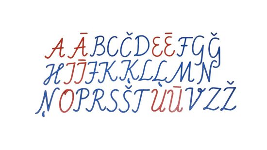 Latvių abėcėlė | Didelės rašytinės medinės raidės