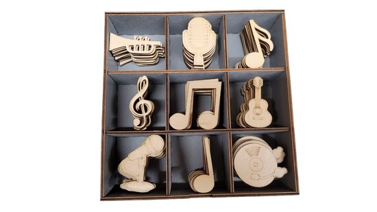 Medinių muzikos tematikos figūrų rinkinys